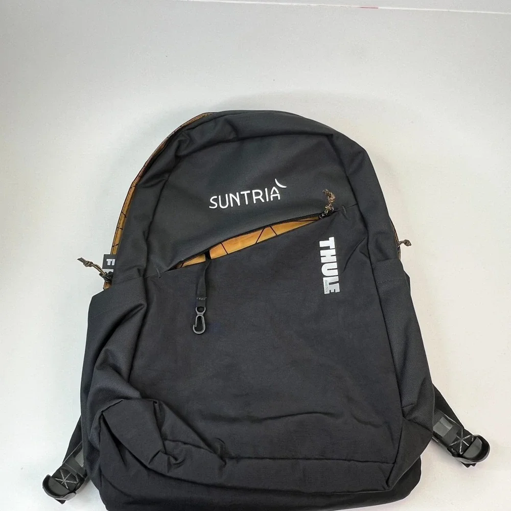 Thule Indago Black Backpack‎ Travel School Laptop Bag Company Logo